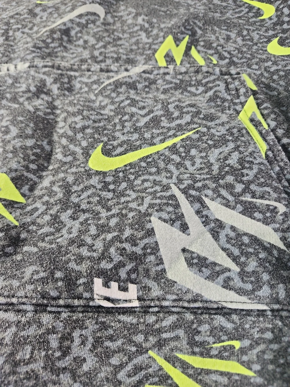 Nike Black & Neon Green Logo Print Hoodie